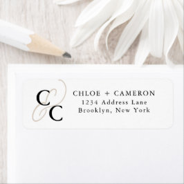 Elegante Ampersand Calligrafie Monogram bruiloft Etiket