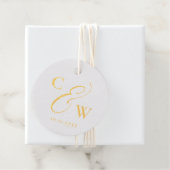 Elegante ampersand en initialen bruiloft gunst lab bedankjes labels (Met doos)