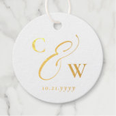 Elegante ampersand en initialen bruiloft gunst lab bedankjes labels (Voorkant)