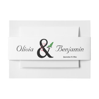 Elegante Ampersand Invitation Belly Band Uitnodigingen Wikkel