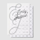 Elegante Ampersand Modern Initialen bruiloft Vellum Uitnodigingen (Offset (Uitnodiging))