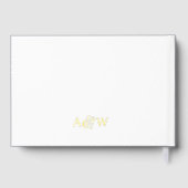Elegante Ampersand Monogram Gold Foil White Weddin Gastenboek (Achterkant)