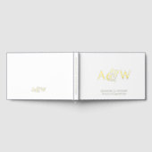 Elegante Ampersand Monogram Gold Foil White Weddin Gastenboek (Volledig)