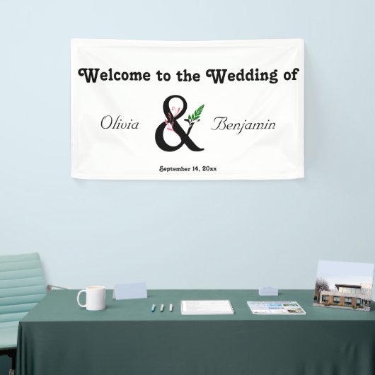 Elegante Ampersand trouwbanner Spandoek (Beurs)