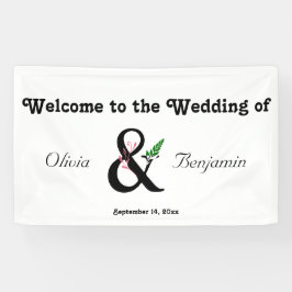 Elegante Ampersand trouwbanner Spandoek