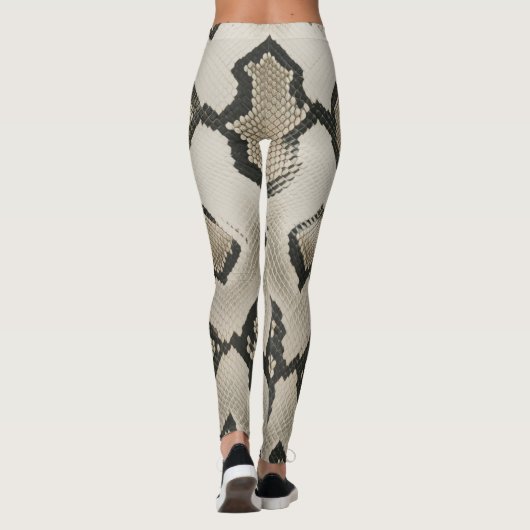 Elegante anaconda textuur stof print leggings (Achterkant)