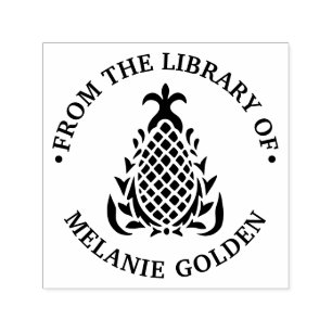 Elegante Ananas #10 Bibliotheek Boek Naam Zelfinktende Stempel