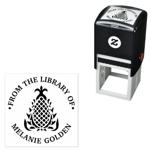 Elegante Ananas #10 Bibliotheekboeknaam Zelfinktende Stempel (In situ)