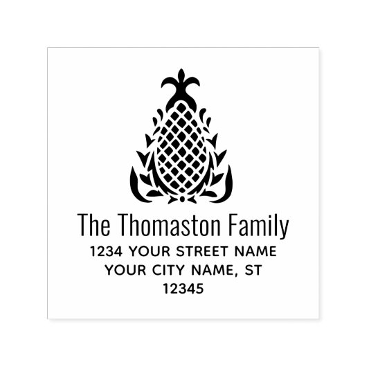 Elegante ananas #10B aangepaste naam retouradres Zelfinktende Stempel (Design)