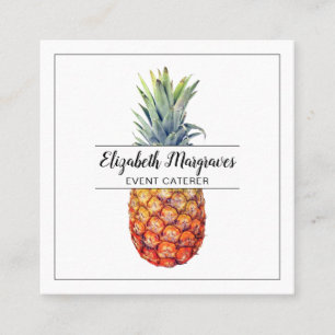 Elegante ananas event planner en cateraar vierkante visitekaartje