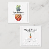 Elegante ananas event planner en cateraar vierkante visitekaartje (Voorkant / Achterkant)