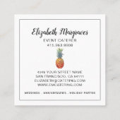 Elegante ananas event planner en cateraar vierkante visitekaartje (Achterkant)