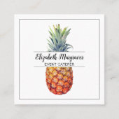 Elegante ananas event planner en cateraar vierkante visitekaartje (Voorkant)