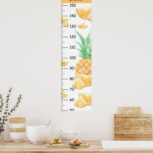 Elegante ananas groeikaart poster (Keuken)