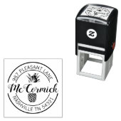 Elegante ananas kalligrafie retouradres  zelfinktende stempel (In situ)