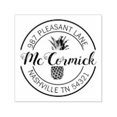 Elegante ananas kalligrafie retouradres  zelfinktende stempel (Design)