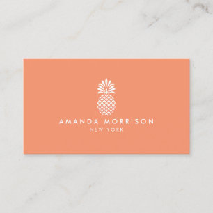 Elegante ananas luxe boutique koraal visitekaartje