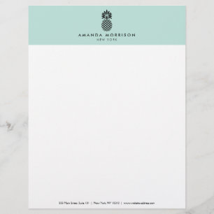 Elegante ananas luxe boutique munt briefhoofd