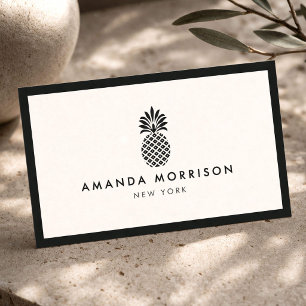 Elegante Ananas Luxe Boutique Zwart/Ivoor Visitekaartje