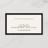 Elegante ananas luxe boutique zwart/ivoor visitekaartje (Achterkant)