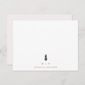 Elegante ananas Modern Monogram Classic Custom Notitiekaartje (Voorkant / Achterkant)