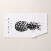 Elegante ananas | Monogram Aangepast Handdoek (Handdoek)