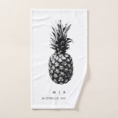 Elegante ananas | Monogram Aangepast Handdoek (Handdoek)