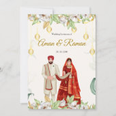 Elegante Anand Karaj uitnodigingskaart Kaart (Voorkant)