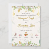 Elegante Anand Karaj uitnodigingskaart Kaart (Achterkant)