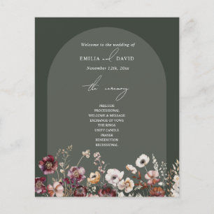 Elegante Anemone Arch Donkergroene bruiloft