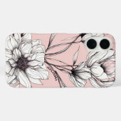 Elegante Anemone Bloemen Custom Naam Case-Mate iPhone Case (Achterkant (horizontaal))