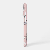 Elegante Anemone Bloemen Custom Naam iPhone 16 Hoesje (Linkerkant)