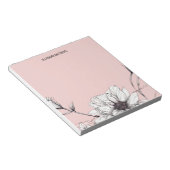 Elegante Anemone Bloemen Custom Naam Notitieblok (Schuin)