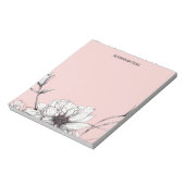 Elegante Anemone Bloemen Custom Naam Notitieblok (Linkerzijde)