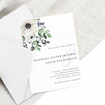 Elegante Anemone & Navy Winter Berries Bruiloft