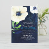 Elegante Anemones Pensioen Partij Kaart (Staand voorkant)