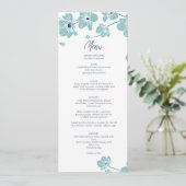Elegante Anemoon Bloem Bruiloft Menu Kaart (Staand voorkant)