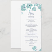 Elegante Anemoon Bloem Bruiloft Menu Kaart (Voorkant / Achterkant)