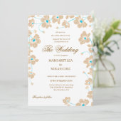 Elegante Anemoon Bloem Bruiloft Uitnodiging (Staand voorkant)