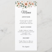Elegante Anemoon Wilde Bloem Botanische Trouwmenu Menu (Voorkant)