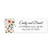 Elegante Anemoon Wilde Bloem Bruiloft Retouradres Etiket (Voorkant)