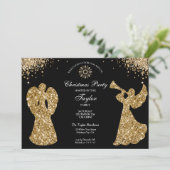 Elegante Angel Christmas Family Dinner Party Kaart (Staand voorkant)