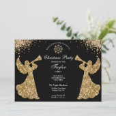 Elegante Angel Christmas Family Dinner Party Kaart (Staand voorkant)