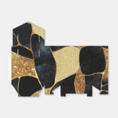 Elegante Animal Print Gouden en Zwarte Glitter Loo Bedankdoosjes (Uitgevouwen)