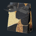 Elegante Animal Print Gouden en Zwarte Glitter Loo Bedankdoosjes<br><div class="desc">Elegante Animal Print Goud en Black Glitter Look Favoriete Boxen</div>