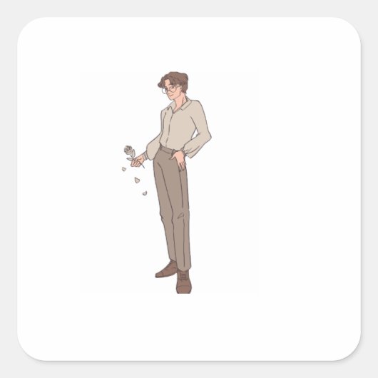 Elegante Anime Karakter Aangepaste Sticker (Voorkant)