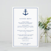 Elegante Anker-huwelijksmenu met monogram (Staand voorkant)