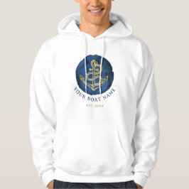Elegante anker in waterverf nautische naam navybla hoodie