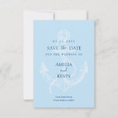 Elegante Anker Nautisch Strand Save the Date (Voorkant)