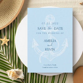 Elegante Anker Nautisch Strand Save the Date